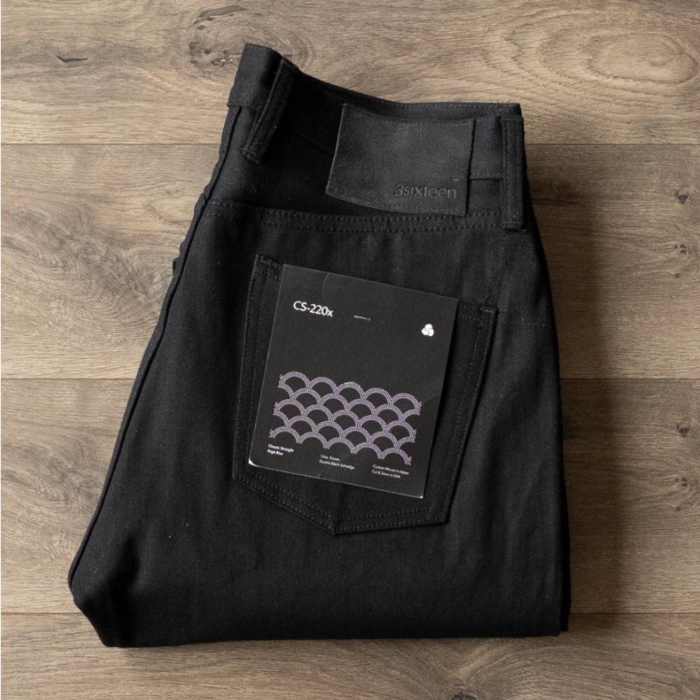 3sixteen Jet Black Slim Straight Men's Jeans